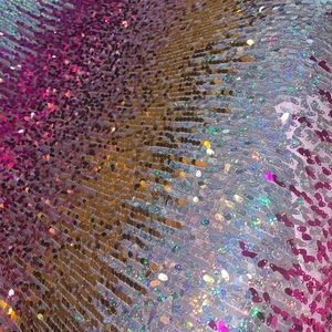 Pink Ombré Sequins Fabric